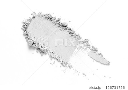 A sample of dry cosmetic clay for a skin mask. White background A sample of dry cosmetic clay for a skin mask. White background 126731726