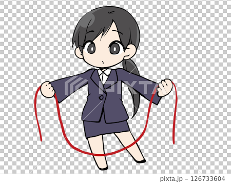 Woman in suit untying 126733604