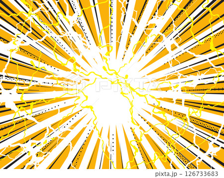 飛び散るカラフルな集中線の背景イラスト 126733683