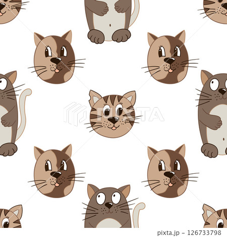Seamless cute pattern. Pattern for textiles in hand draw style Seamless cute pattern. Pattern for textiles in hand draw style 126733798