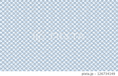 3本線の青い青海波の背景パターン 126734149