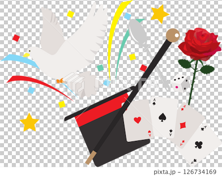 Magic trick and white dove 126734169