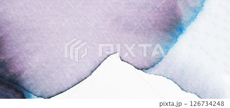 Colorful abstract watercolor blending shades of purple, blue, and white with soft edges 126734248