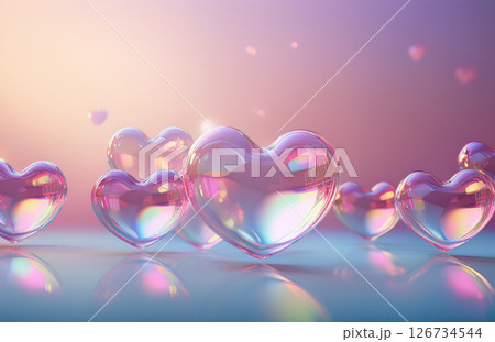 Glass Heart Balloons Floating Glass Heart Balloons Floating 126734544