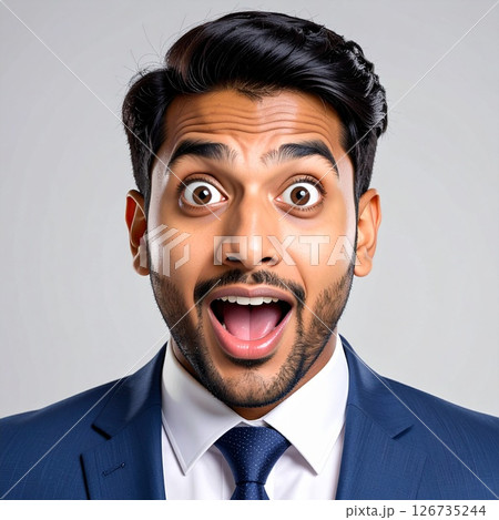 ビックリしているサラリーマン　イラスト 126735244