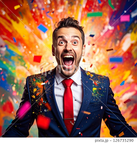 ビックリするビジネスマン　イラスト 126735290