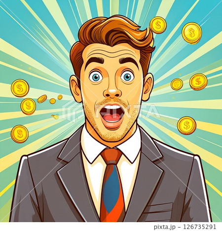 ビックリするビジネスマン　イラスト 126735291