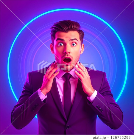 ビックリするビジネスマン　イラスト 126735295
