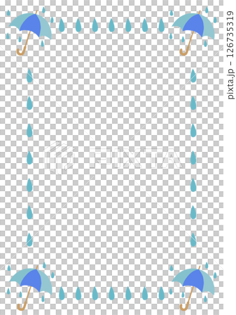 Umbrella and raindrop frame (vertical) 126735319