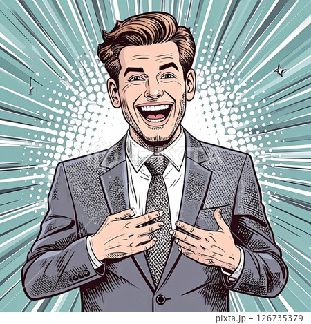 喜ぶサラリーマン　イラスト 126735379