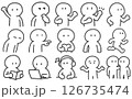 シンプルな棒人間キャラクター集（背景透過） / Simple Stick Figure Charac 126735474
