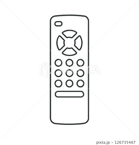シンプルなリモコンの線画イラスト、日用品、素材、アイコン、背景なし 126735487