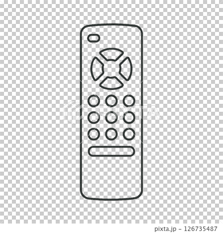 Simple remote control line drawing illustration, daily necessities, materials, icons, no background 126735487