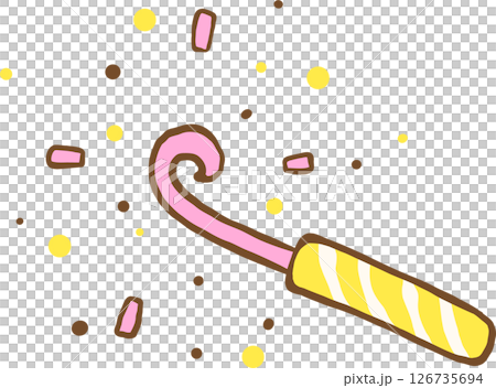 Party Horn and Confetti cartoon Illustration Party Horn and Confetti cartoon Illustration 126735694