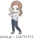 11-ポイント紹介で指をさす美容系インフルエンサーのSDイラスト 126735713