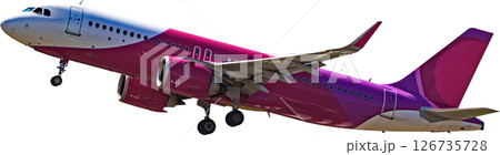 エアバス機 離陸瞬間 切り抜きクリップ エアバス機 離陸瞬間 切り抜きクリップ 126735728