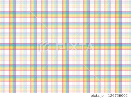 虹色のチェック柄壁紙 126736002