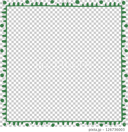 オリーブグリーンのエスニック風ドットフレーム 126736003