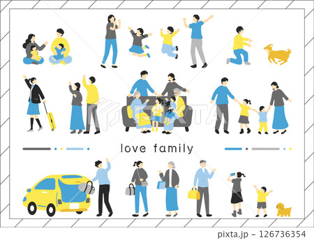 家族　イラスト素材集 126736354