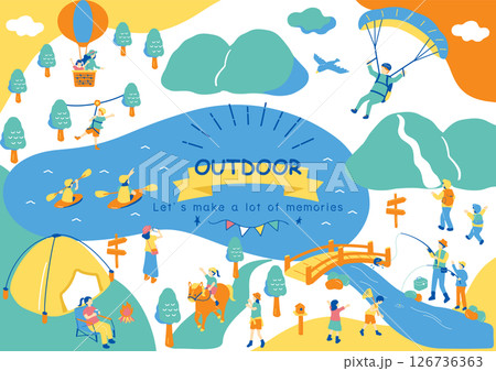アウトドアを楽しむ人達 アウトドアを楽しむ人達 126736363