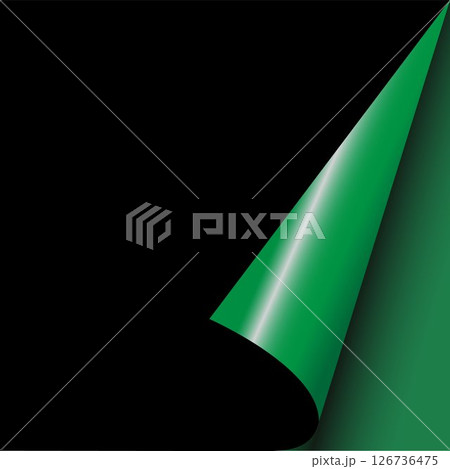 Curled page corner with shadow isolated	 126736475