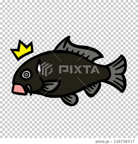 A simple illustration of a surprised carp 126736517