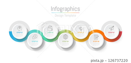 Infographic 7 options design elements for your business data. Vector Illustration. Infographic 7 options design elements for your business data. Vector Illustration. 126737220