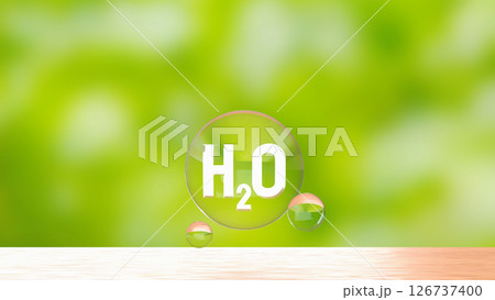 The H2O in bubble for ECO concept 3d Rendering. 126737400