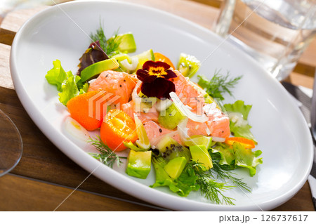 Delicious ceviche with salmon Delicious ceviche with salmon 126737617