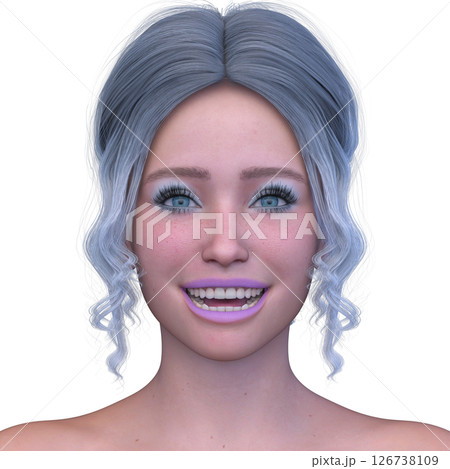 女性の顔アップ 126738109