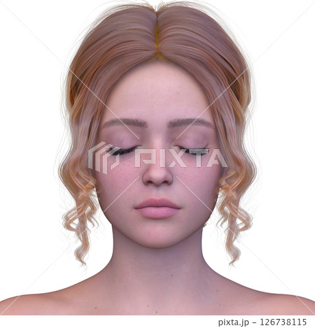 女性の顔アップ 女性の顔アップ 126738115