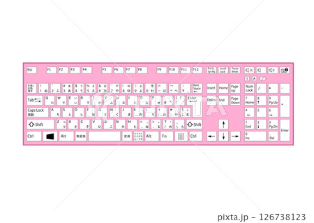 鮮やかピンク色キーボードのイラスト素材 ベクターデスクトップ型 シンプル 鮮やかピンク色キーボードのイラスト素材 ベクターデスクトップ型 シンプル 126738123