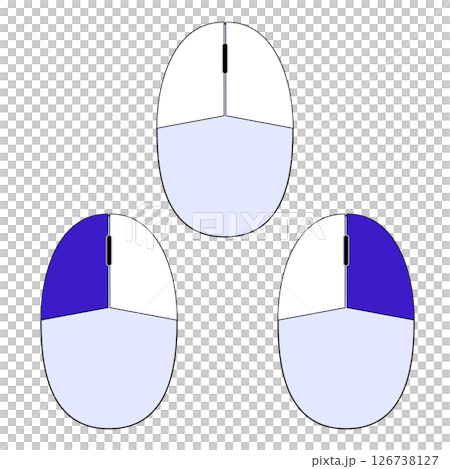 簡單的滑鼠插圖素材向量藍紫色設計左鍵和右鍵點擊PNG透明背景 126738127