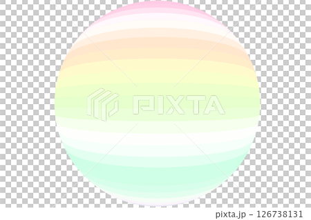 カラフル虹色円形球体イラスト背景　パステルpoフレーム枠p 126738131