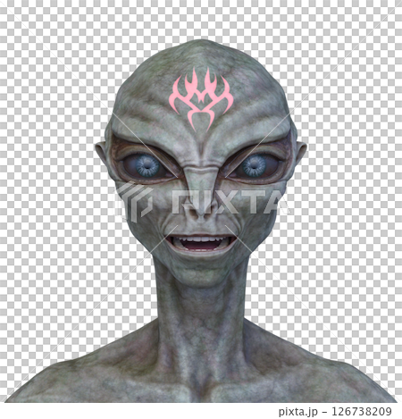Male alien face 126738209
