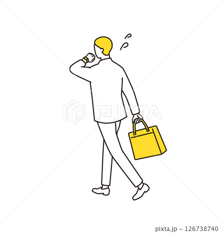 時間を気にしながら走るビジネスマン 126738740