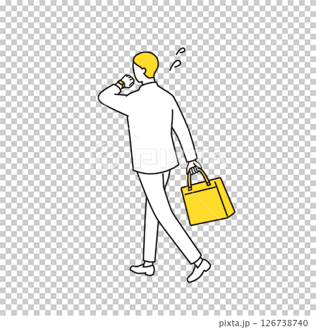 A businessman running while worrying about time 126738740