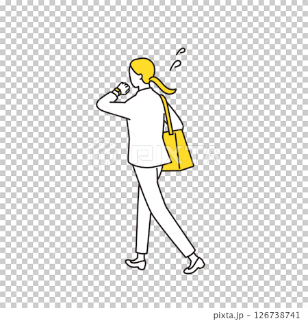 A business person running while keeping an eye on time 126738741