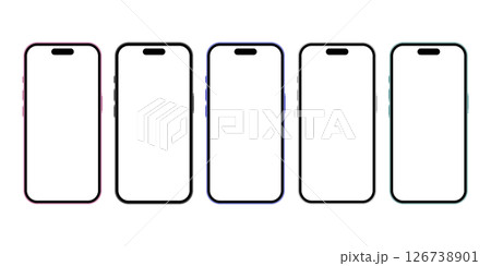 最新スマートフォン16全5色のスマホフレーム画面透過 126738901