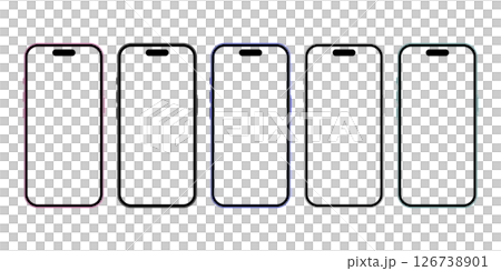 最新スマートフォン16全5色のスマホフレーム画面透過 126738901