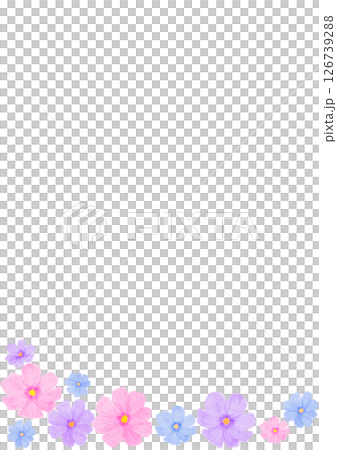 Flower cute watercolor illustration frame 126739288