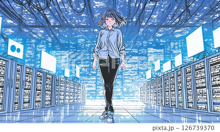 ビッグデータとAI：データ解析による洞察とデータセンターの役割のイメージ