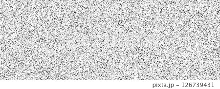 Black grain noise background. Random snow overlay texture. Abstract grunge grit dotted wallpaper. Distressed gritty dust backdrop with speckles, flecks, particles, drops, specks. Vector Black grain noise background. Random snow overlay texture. Abstract grunge grit dotted wallpaper. Distressed gritty dust backdrop with speckles, flecks, particles, drops, specks. Vector 126739431