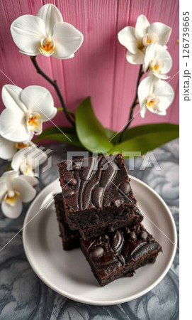 chocolate cake with meringue 126739665
