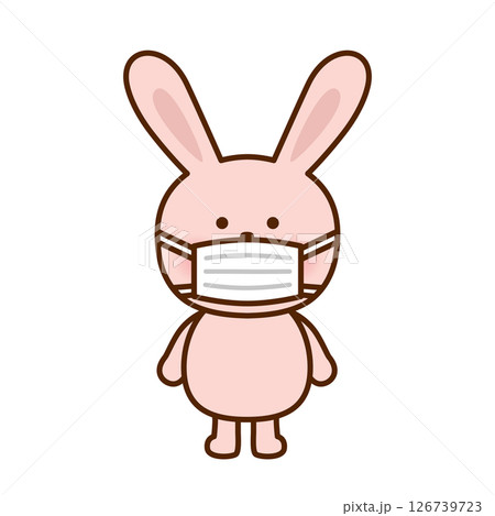 マスクをしたうさぎのかわいいキャラクターイラスト(感染対策・保育素材) マスクをしたうさぎのかわいいキャラクターイラスト(感染対策・保育素材) 126739723