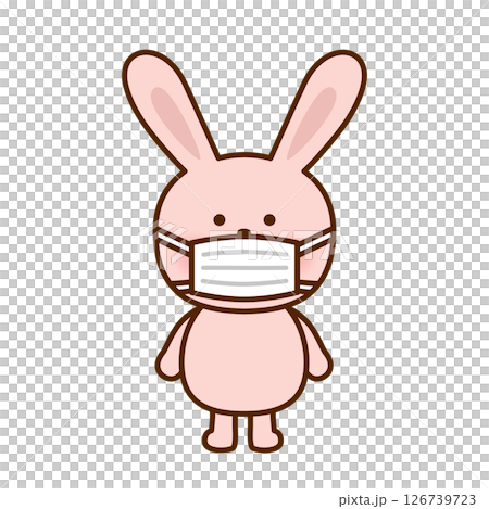 マスクをしたうさぎのかわいいキャラクターイラスト(感染対策・保育素材) マスクをしたうさぎのかわいいキャラクターイラスト(感染対策・保育素材) 126739723