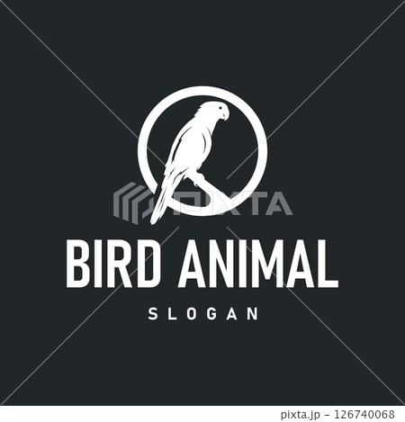 design logo bird animal flying freedom freely in the wild with a black silhouette concept illustration symbol template 126740068