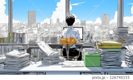 丁寧に書類を仕分けるビジネスパーソン