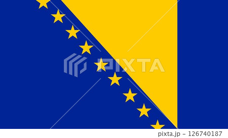 Illustration of Bosnia and Herzegovina national flag	 126740187