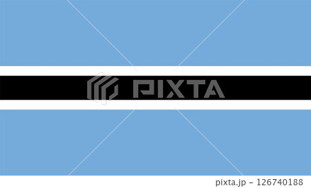 Illustration of Botswana national flag	 126740188